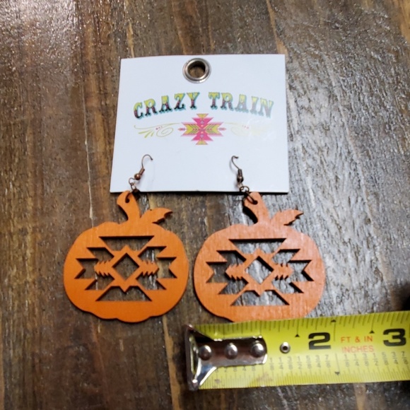 Orange Pumpkin Earrings - Picture 2 of 2